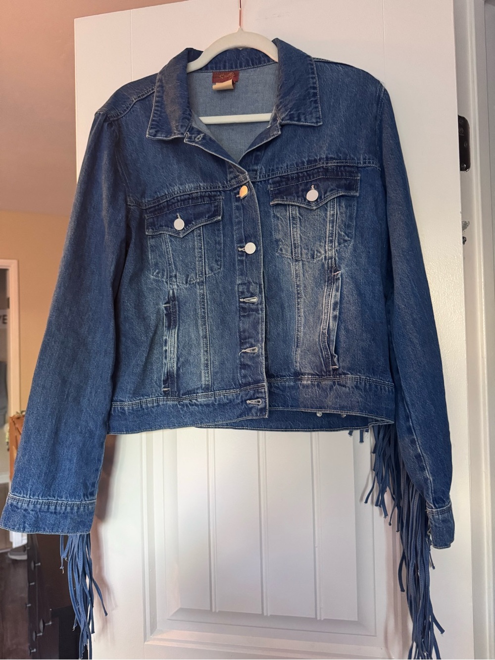 Scully Blue Denim Jacket with Long Fringe - Picture 2 of 7